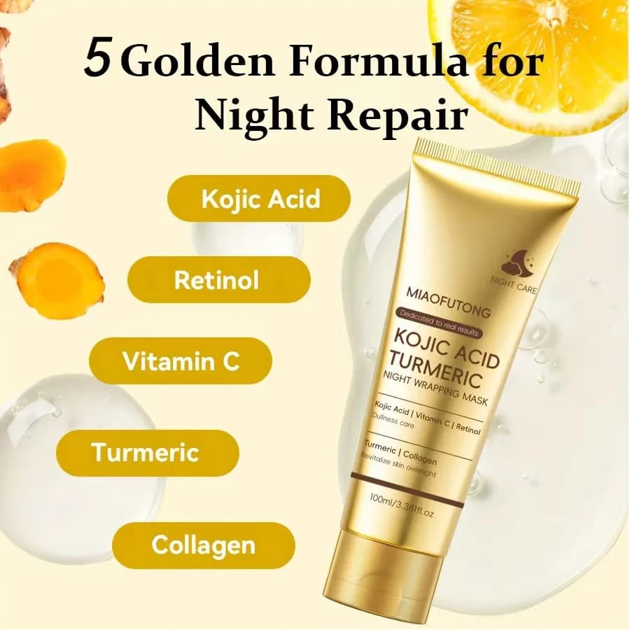 peel-off overnight mask tube with kojic acid and turmeric — image 4