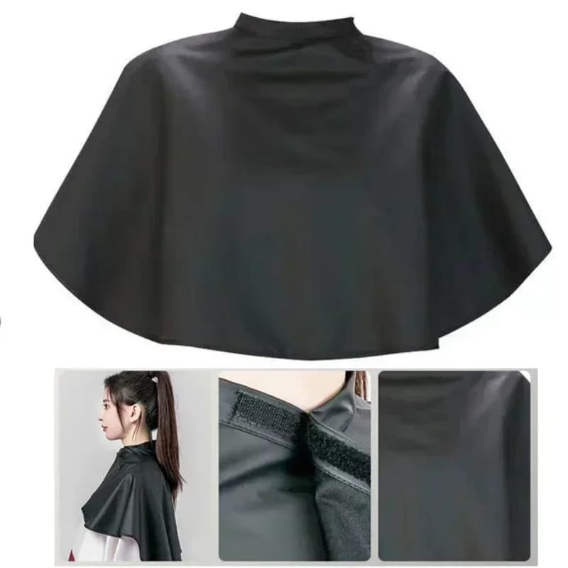 black waterproof square hair cutting cape — image 1