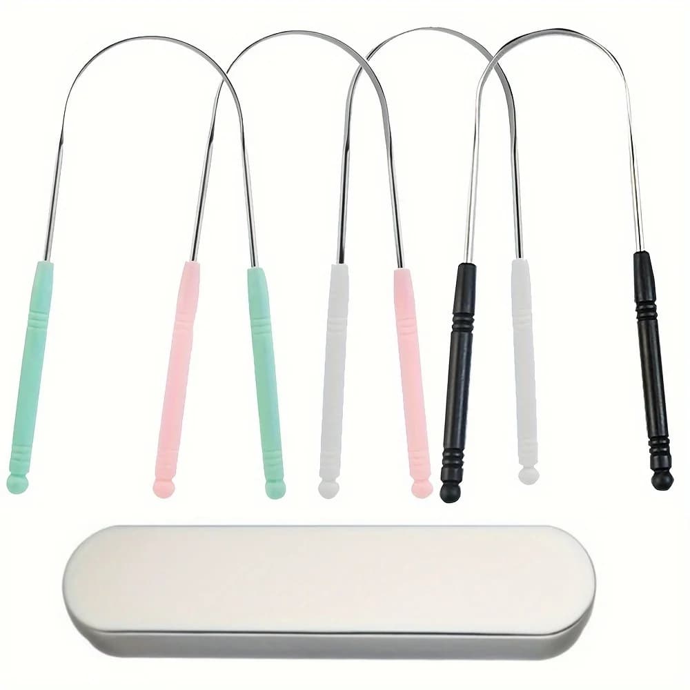 stainless steel tongue scraper — image 1
