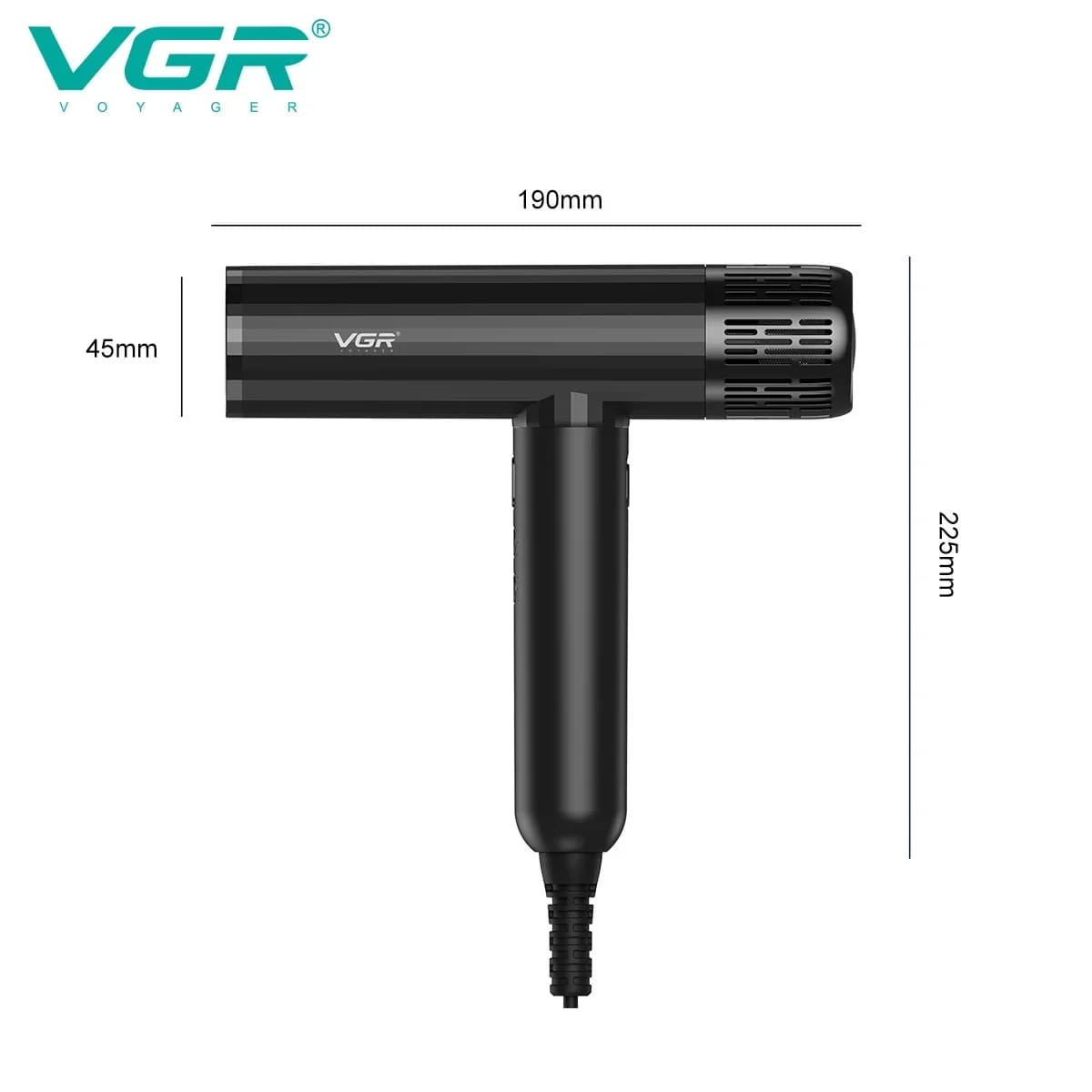 VGR Hair Dryer Professional Air Blower Brushless Motor Hair — image 5