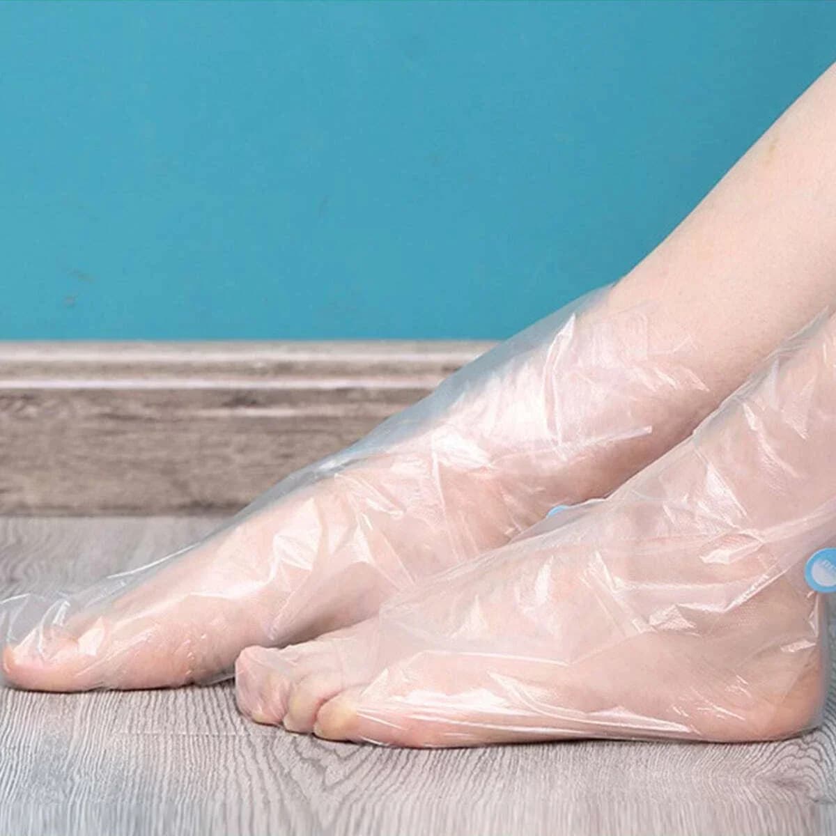 transparent disposable foot mask cover — image 1