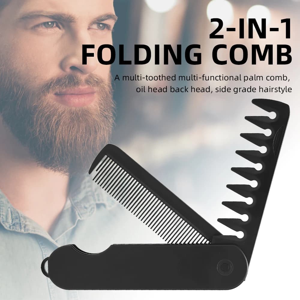 folding wide-tooth comb for hair clippers — image 1