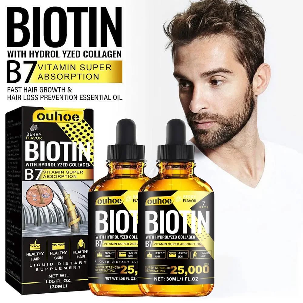 Collagen and vitamin B7 hair growth essential oil bottle — image 2