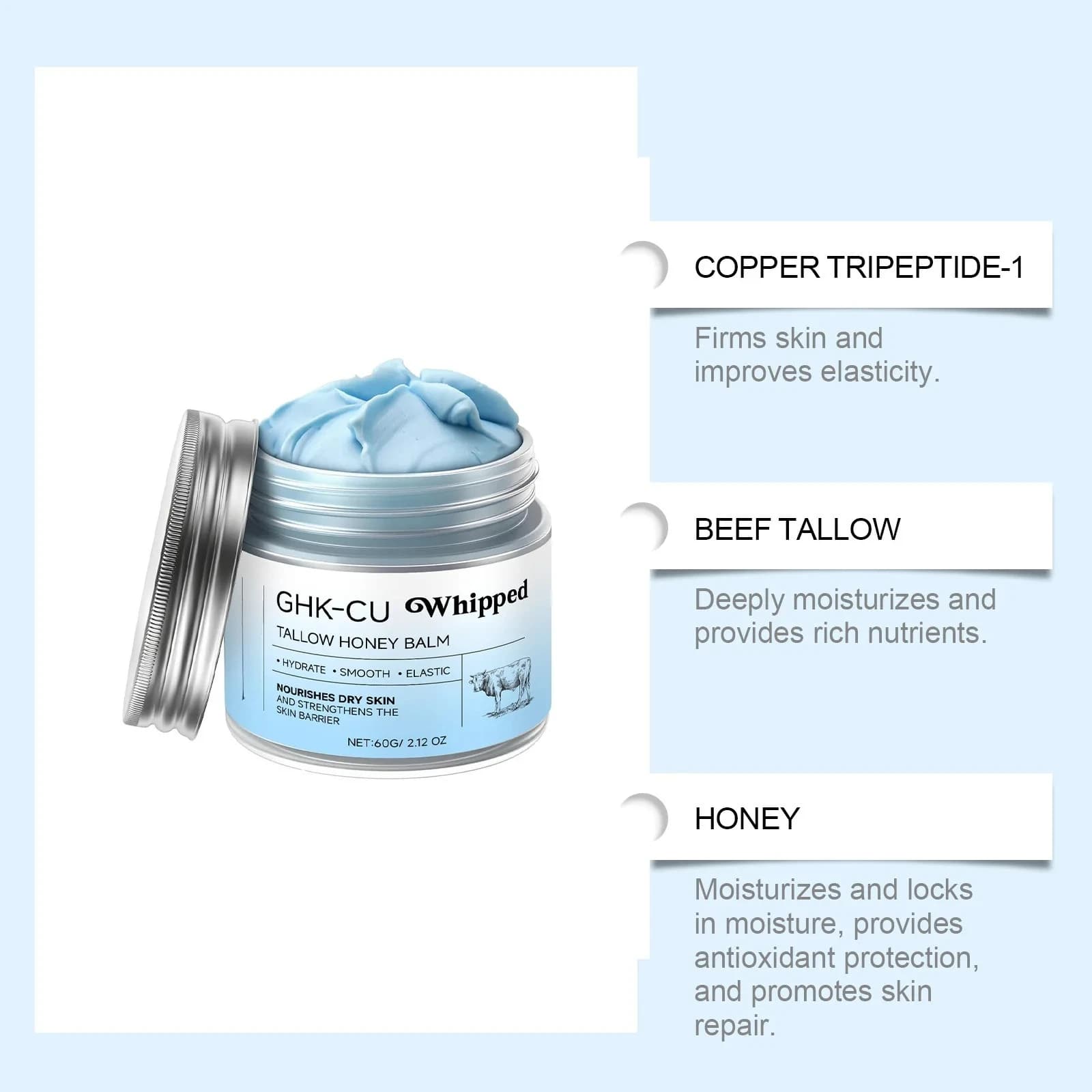 Copper peptide beef tallow moisturizer with manuka honey — image 2