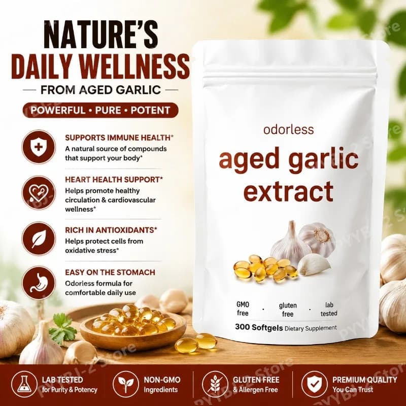 Odorless Garlic Oil Capsules 2 Year Aged Extract