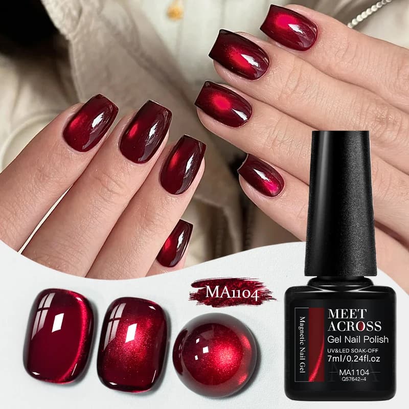garnet red magnetic gel nail polish bottle — image 7
