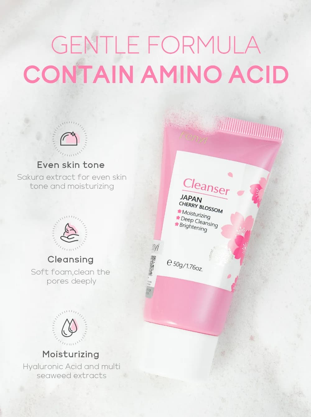 Japanese cherry blossom vitamin C facial cleanser foam — image 6