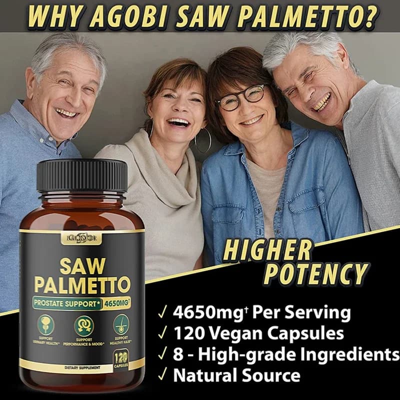 bottles of saw palmetto capsules with ashwagandha and turmeric — image 5