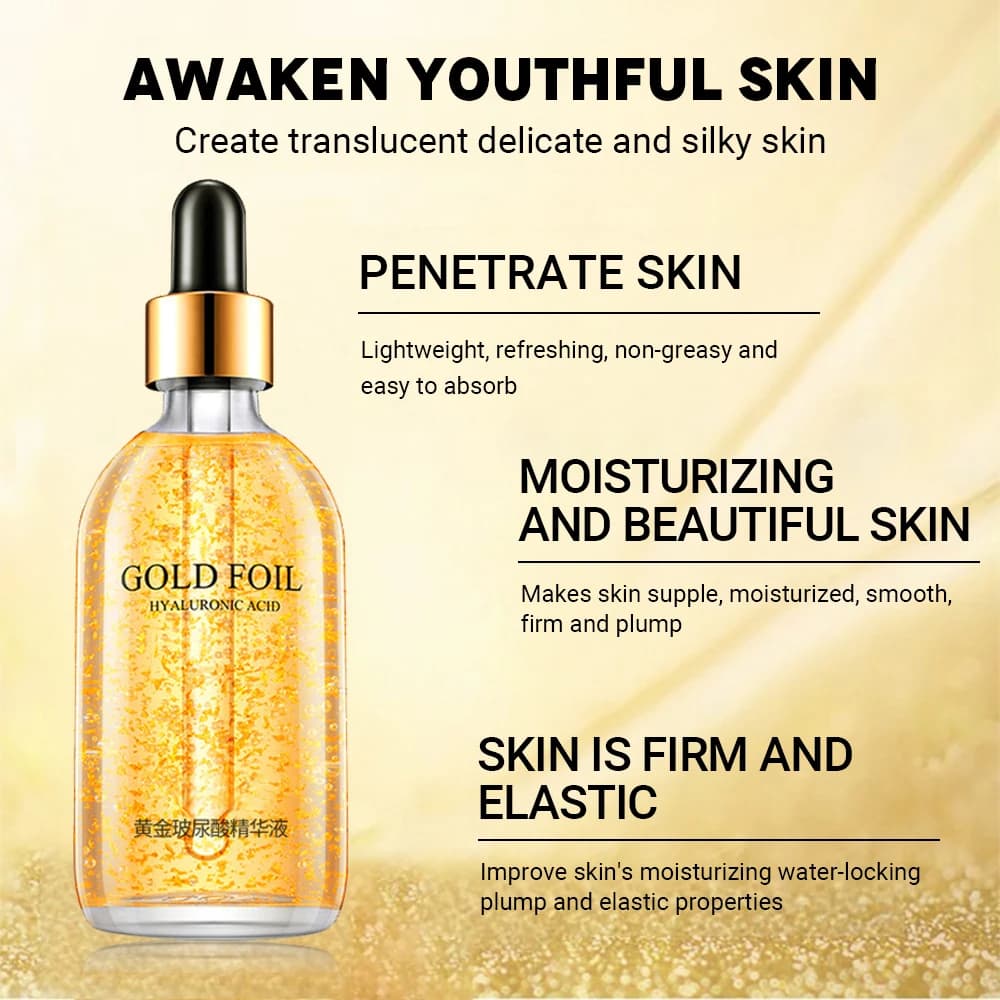 24K gold hyaluronic acid niacinamide face serum bottle — image 2