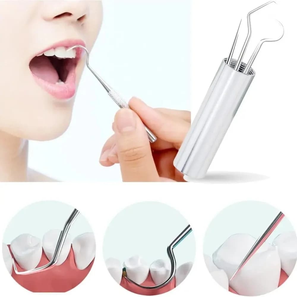 compact stainless steel toothpick set with keychain holder — image 6