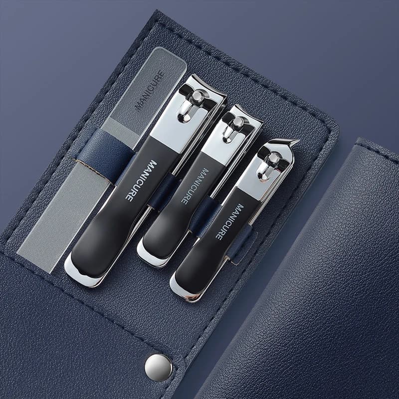 rotating leather case with four nail clippers — image 8