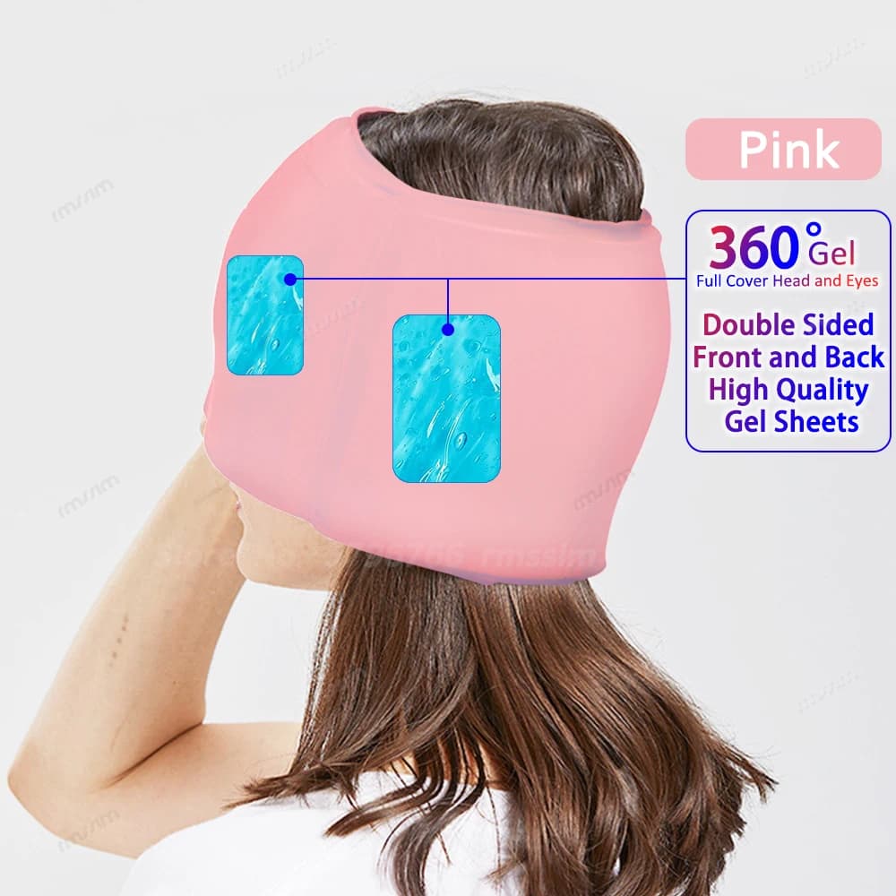 cold compress migraine relief hat with gel packs — image 8