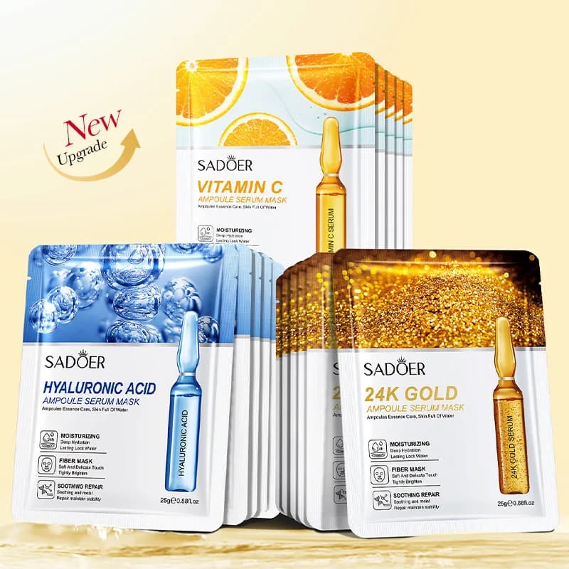 24K gold vitamin C hyaluronic acid facial mask pack — image 1