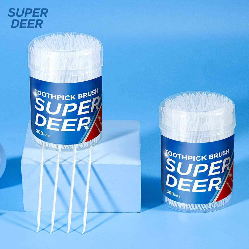 Box of 300 disposable plastic toothpick brushes — image 3