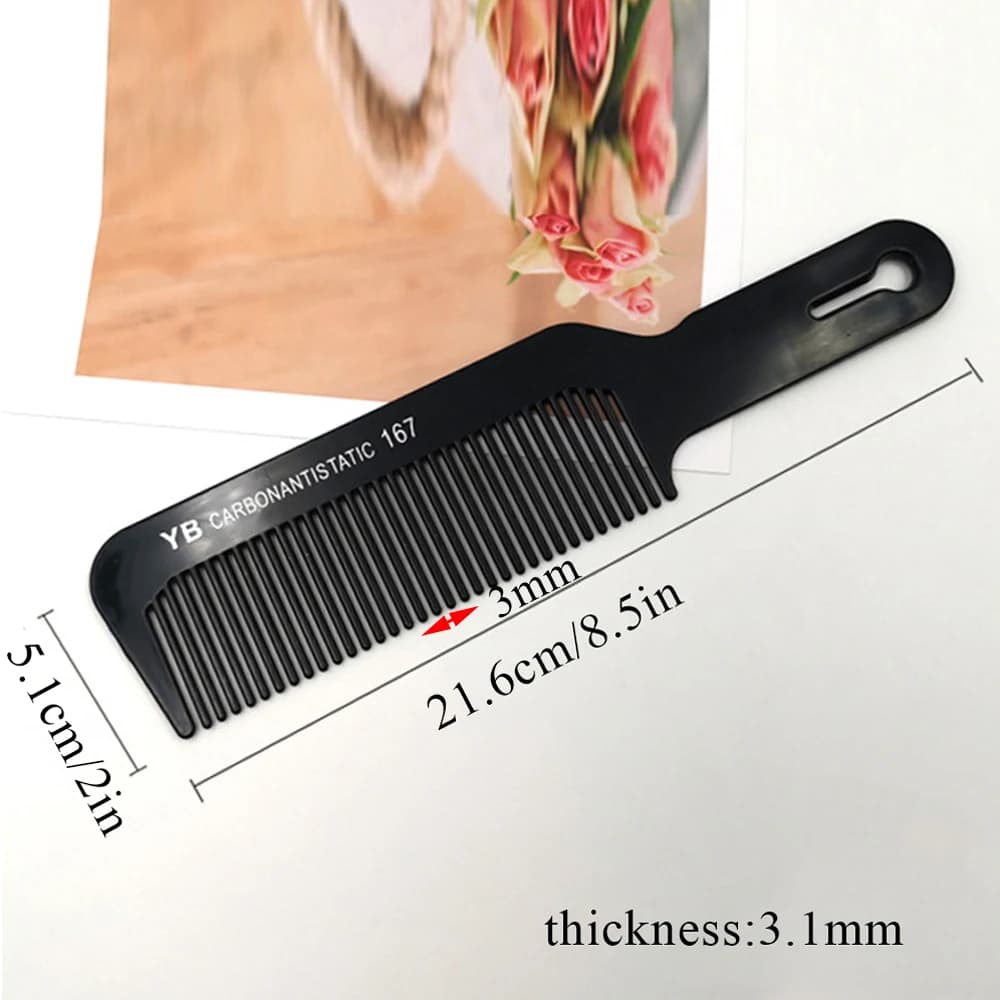 black flattop wide-tooth hair cutting comb — image 8