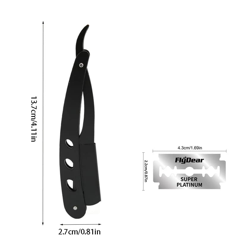 folding manual straight shaver — image 3