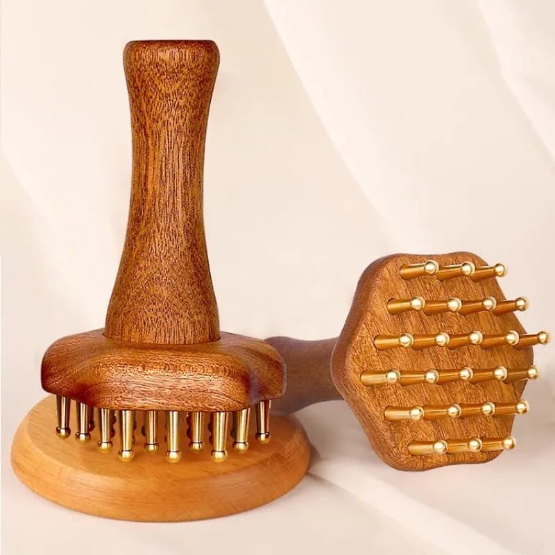 portable brass gua sha massage tool — image 3