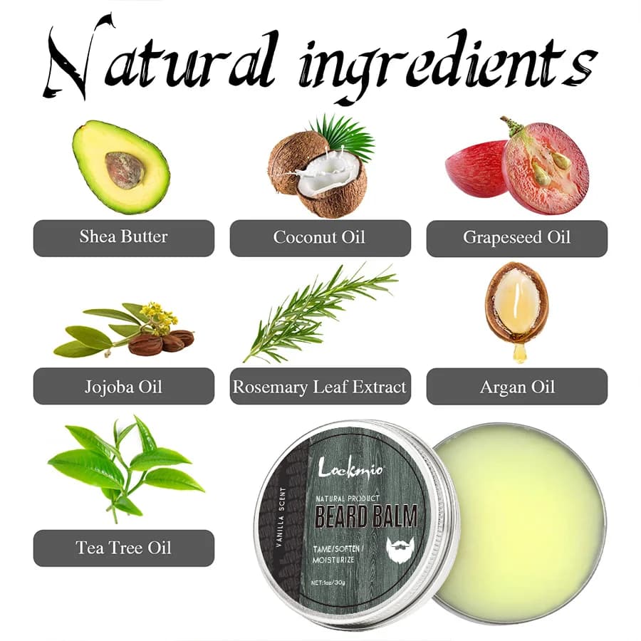 Lockmio vanilla scented natural beard balm — image 3