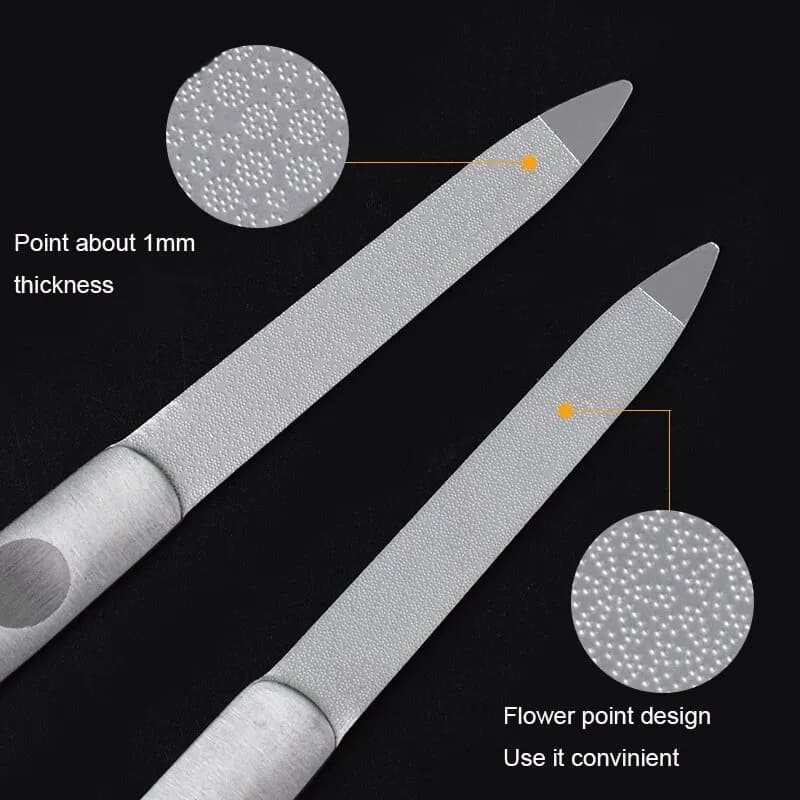 three stainless steel double-sided nail files — image 3