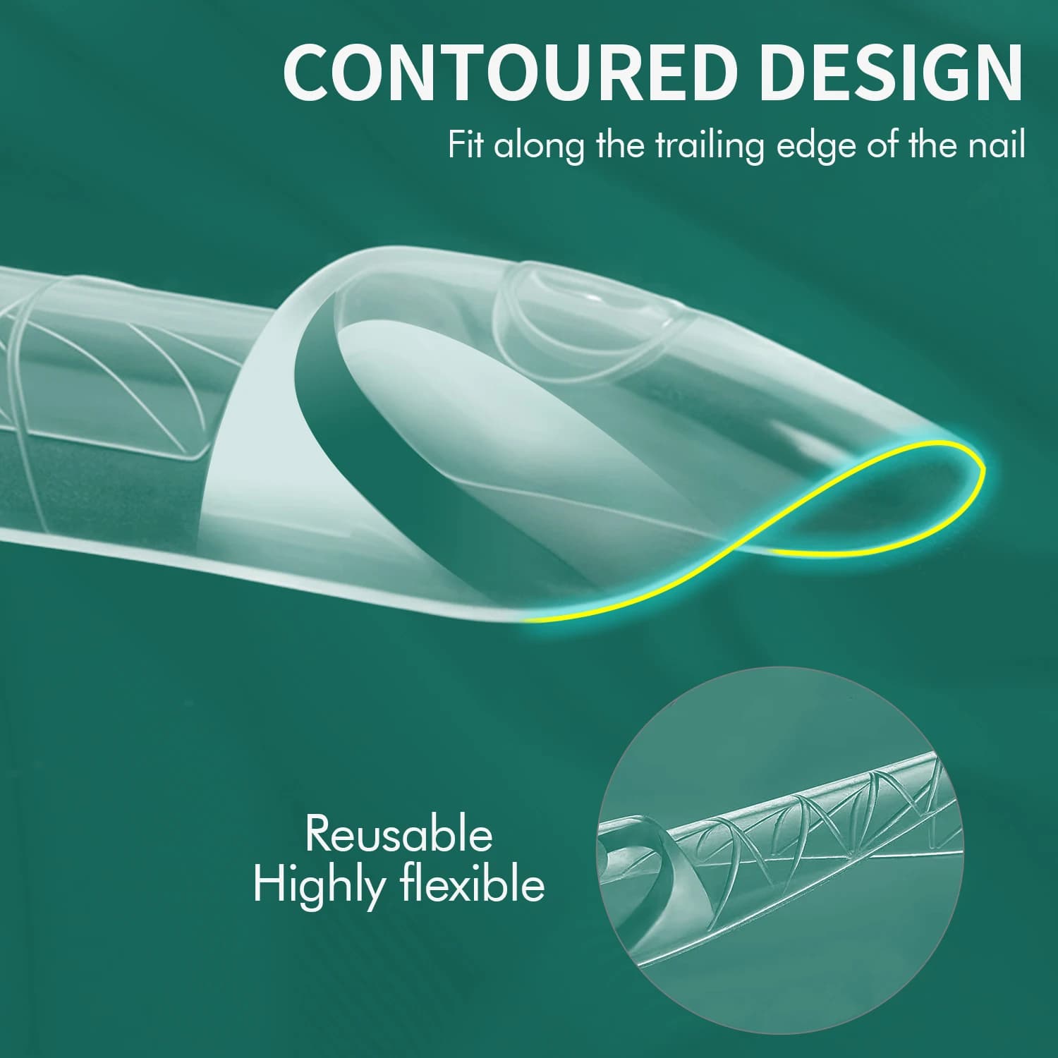 clear reusable dual nail forms for French tip extensions — image 5