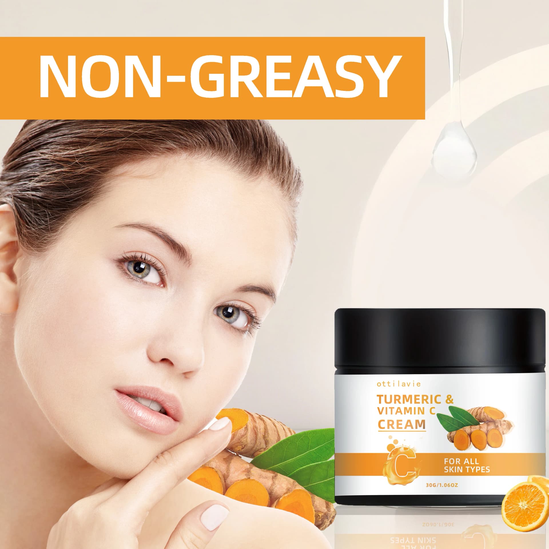 Turmeric and vitamin C facial cream tube — image 5