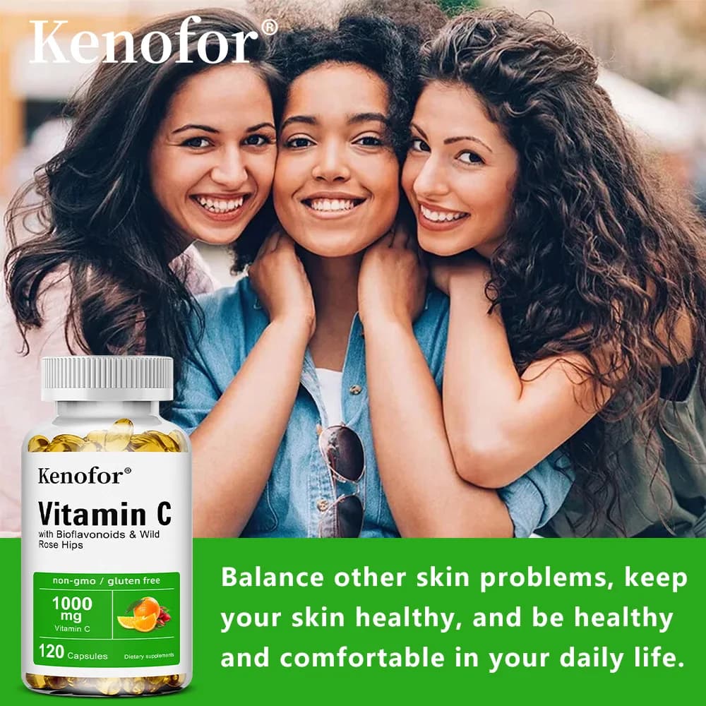 bottles of vitamin c 1000 mg capsules with citrus and rosehip — image 6