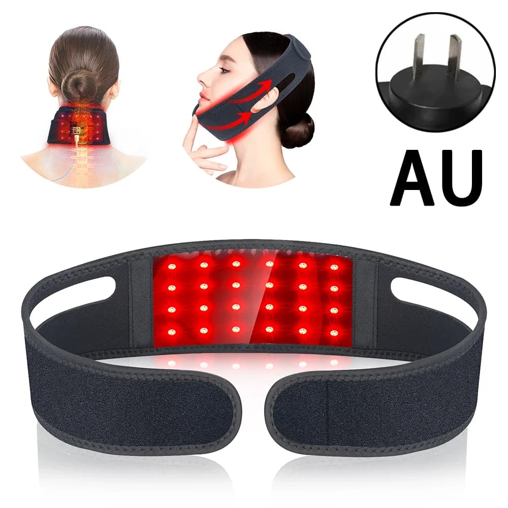 fabric neck and chin wrap with red and infrared light panels — image 8