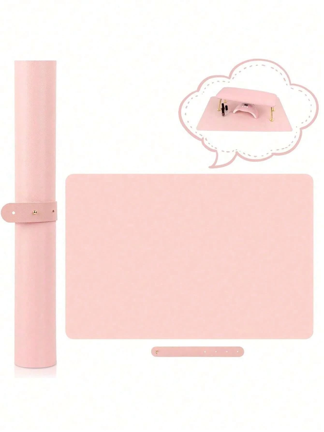 pink foldable nail art table mat — image 2