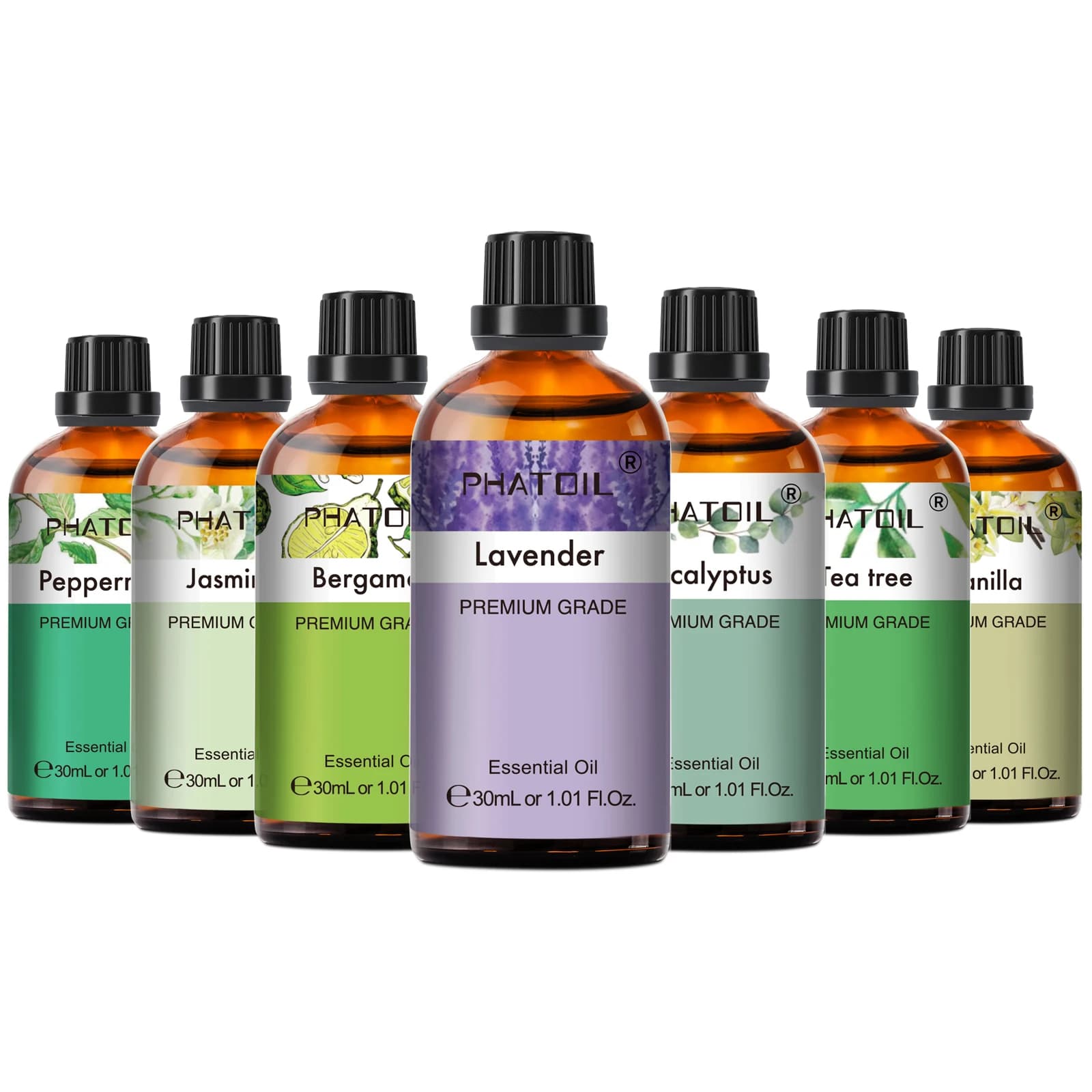 lavender and eucalyptus essential oil bottle — image 1
