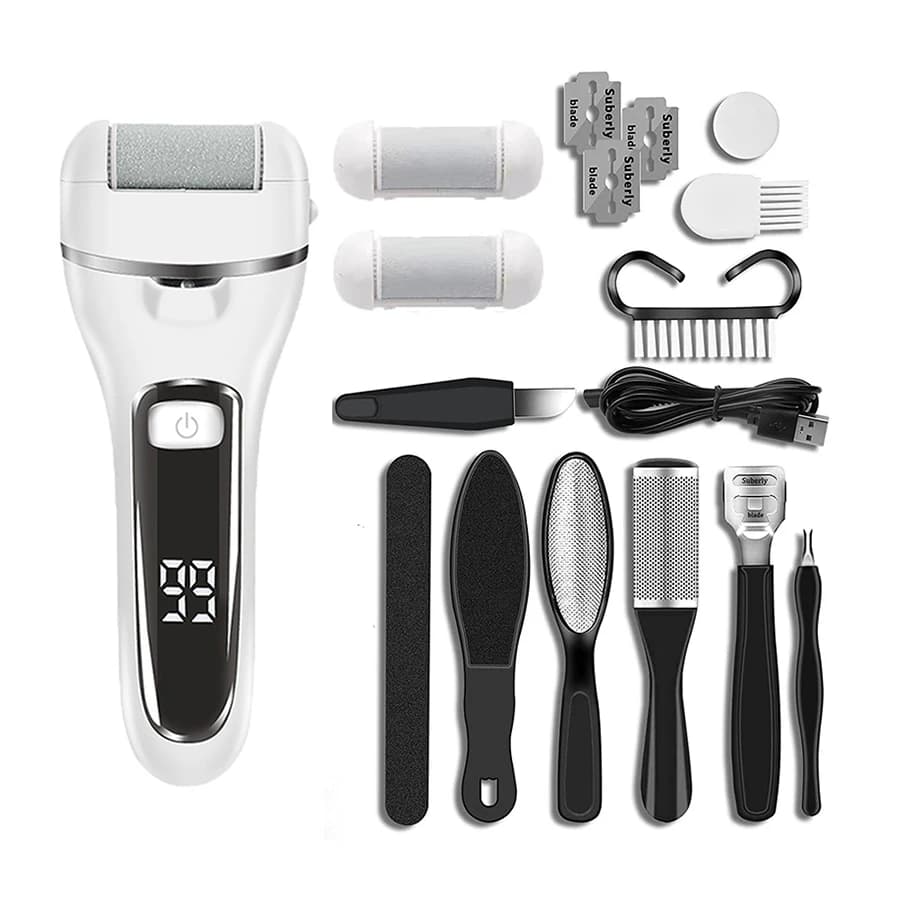 electric callus remover foot file grinder with three heads — image 7