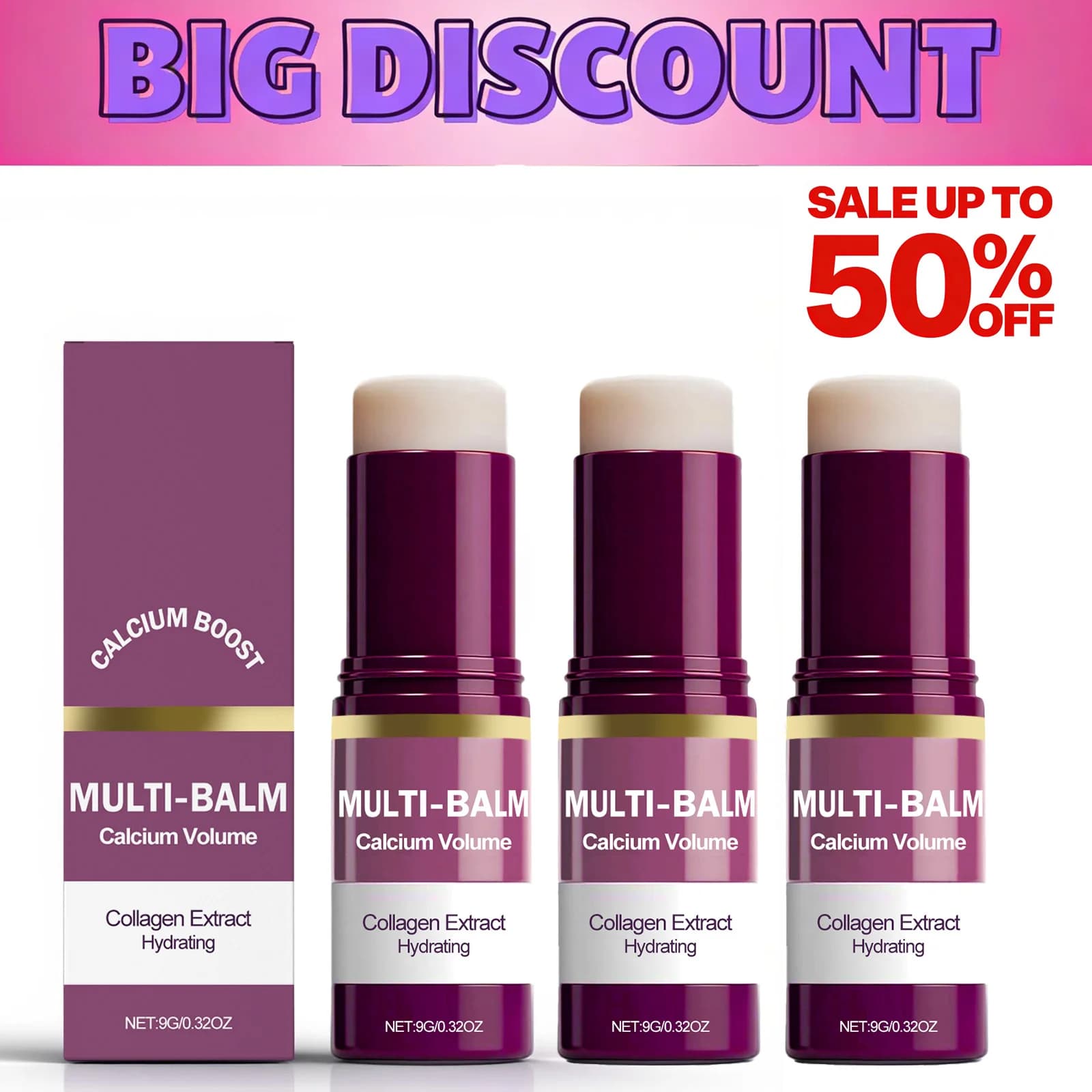 Calcium Volume Multi Balm Stick in white tube — image 1