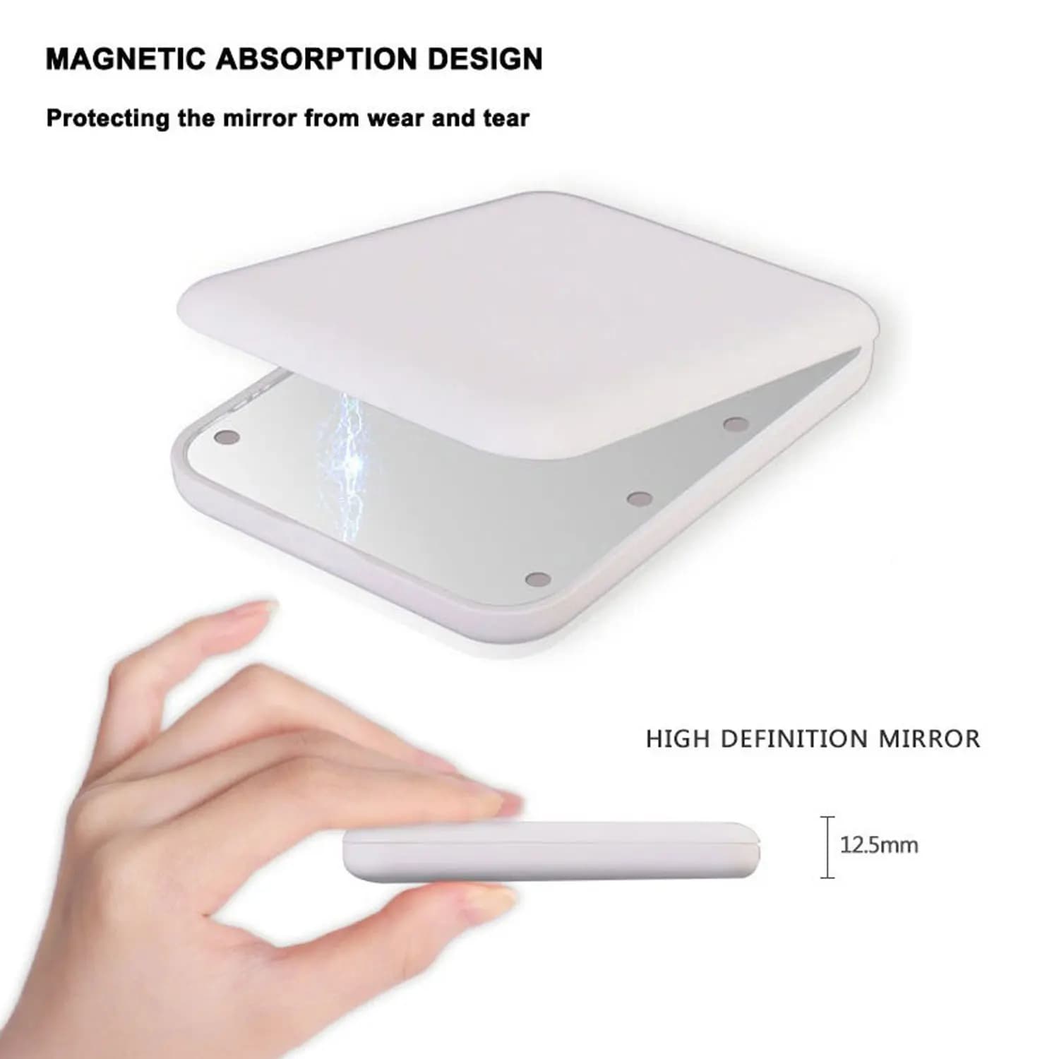 mini LED makeup mirror with 1x and 2x magnification — image 4