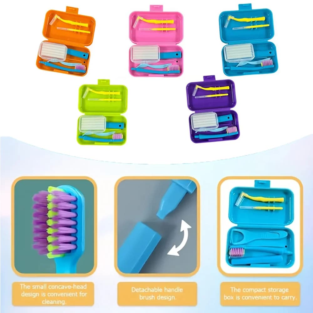 foldable orthodontic dental cleaning travel kit — image 2