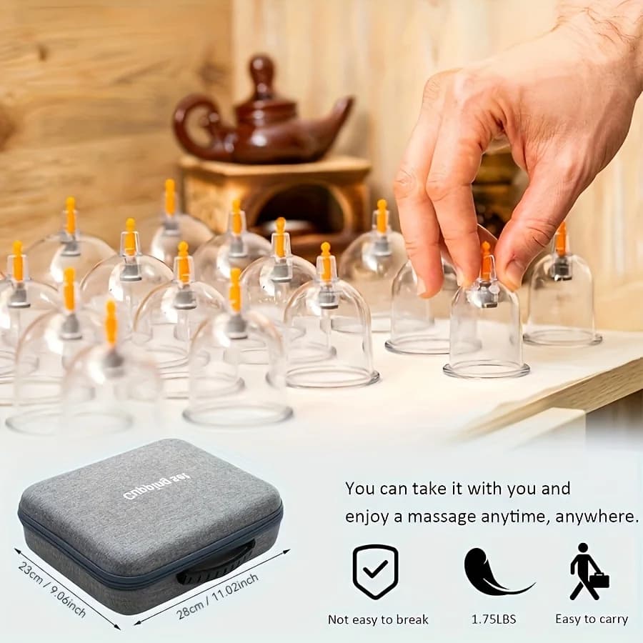 24-piece cupping set with hand pump and assorted vacuum cups — image 4