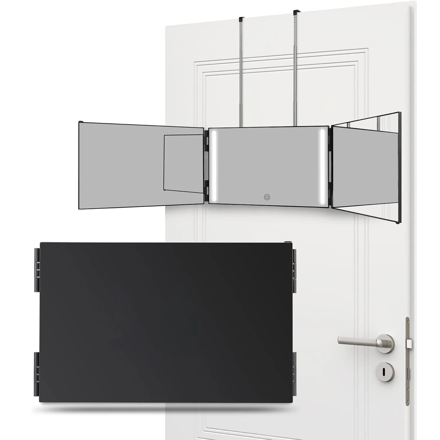 adjustable LED trifold haircut mirror — image 5