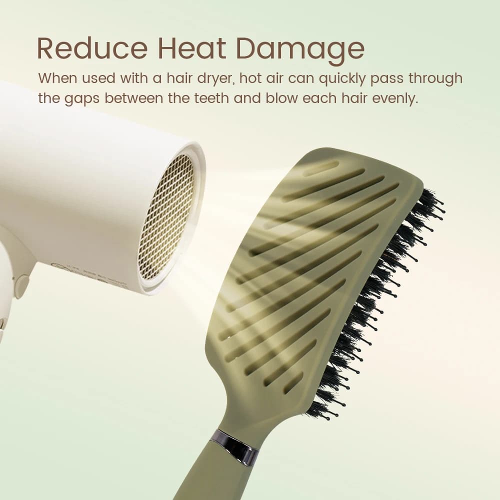 boar bristle detangling hair comb — image 3
