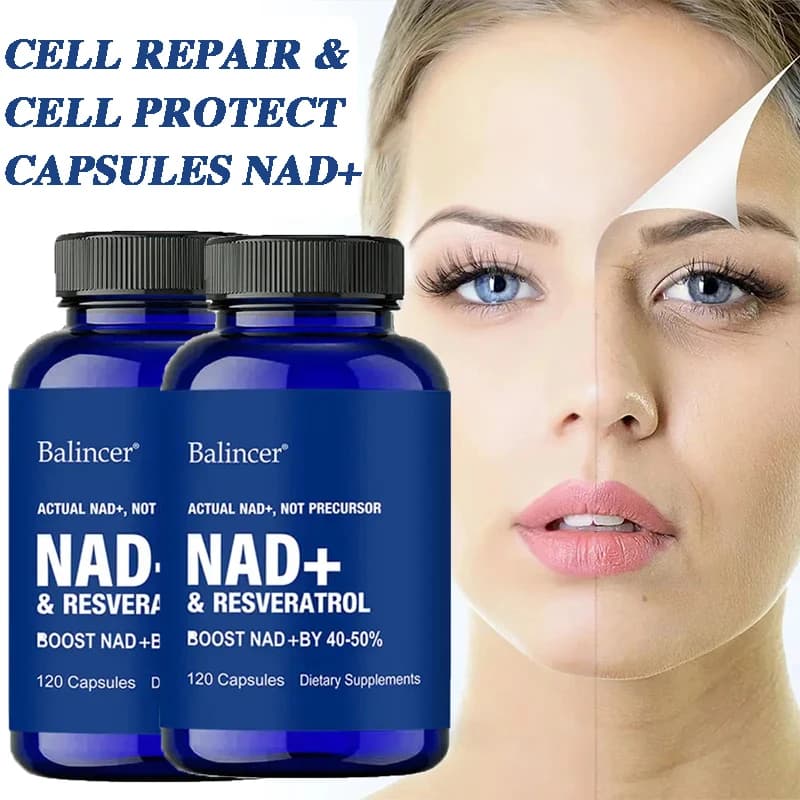 NAD+ and resveratrol supplement capsules — image 1