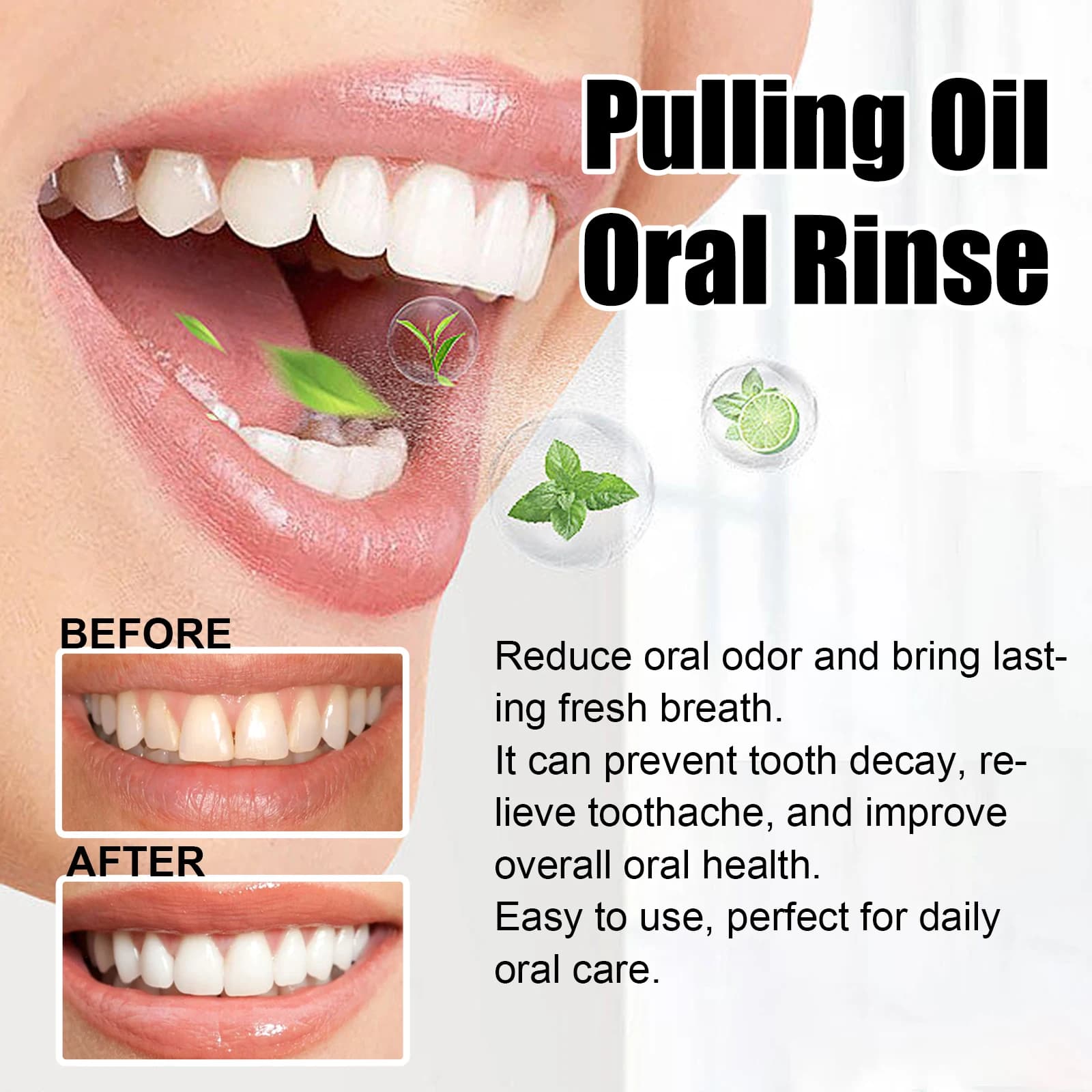 coconut mint pulling oil mouthwash bottle — image 3