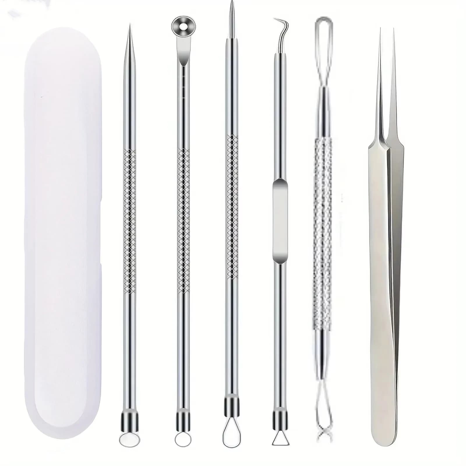 precision acne and blackhead removal tweezers set — image 1