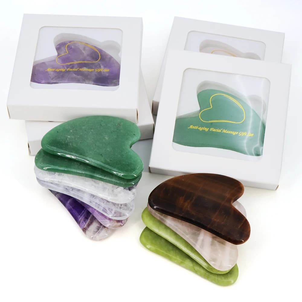 Pink Rose Quartz & Amethyst Gua Sha Massage Board
