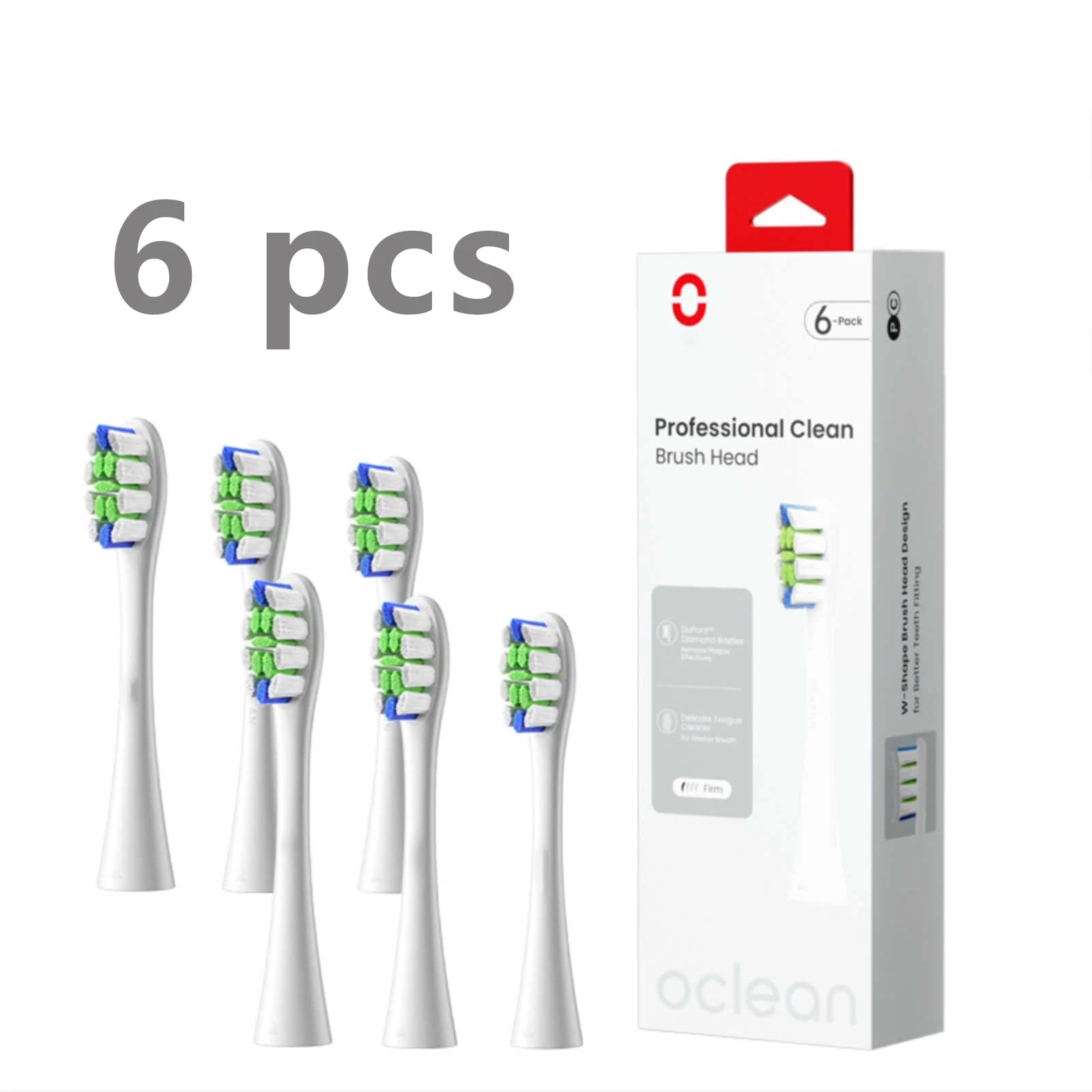 Original Replacement Brush Heads for Oclean Flow/X Pro (4 or 6 pcs)