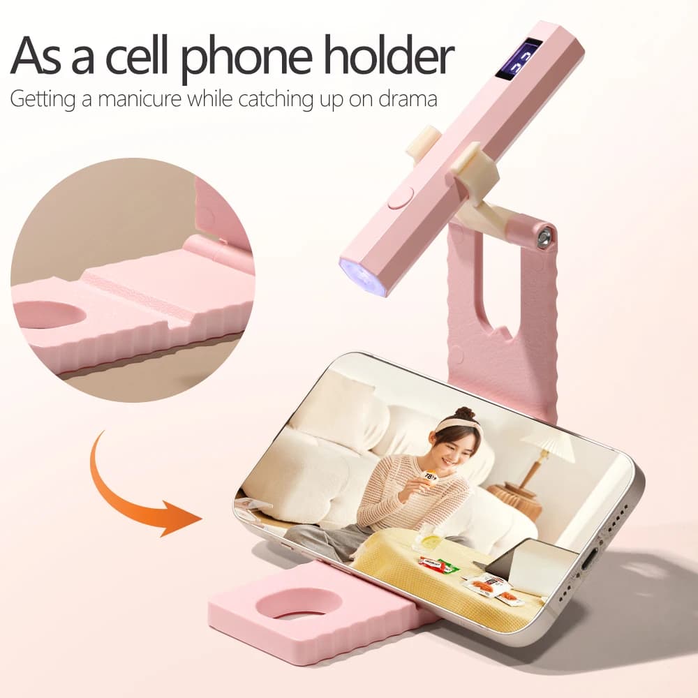 cordless UV nail lamp with stand and LCD display — image 5