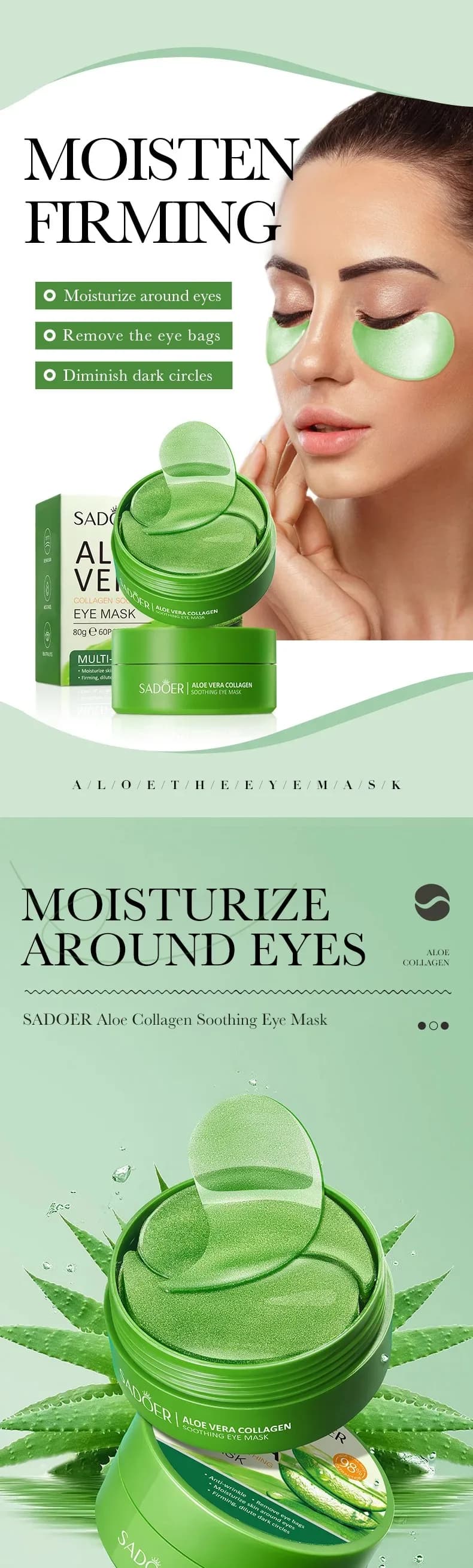 Aloe vera collagen eye mask sheet pack — image 3