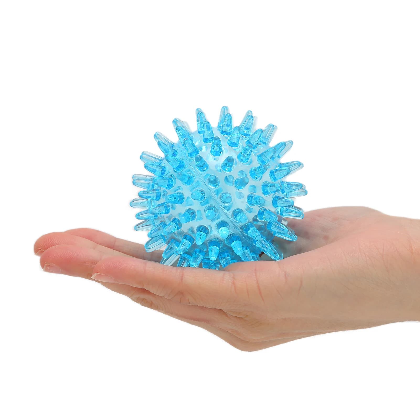 transparent hollow spiky massage ball for hand and wrist — image 4