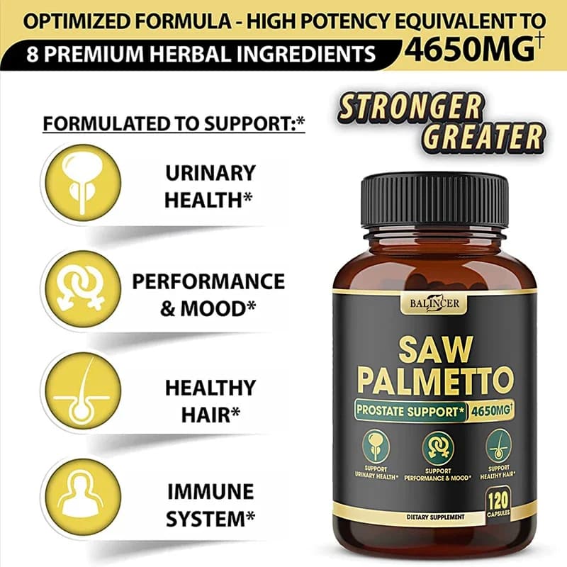 bottles of saw palmetto capsules with ashwagandha and turmeric — image 3