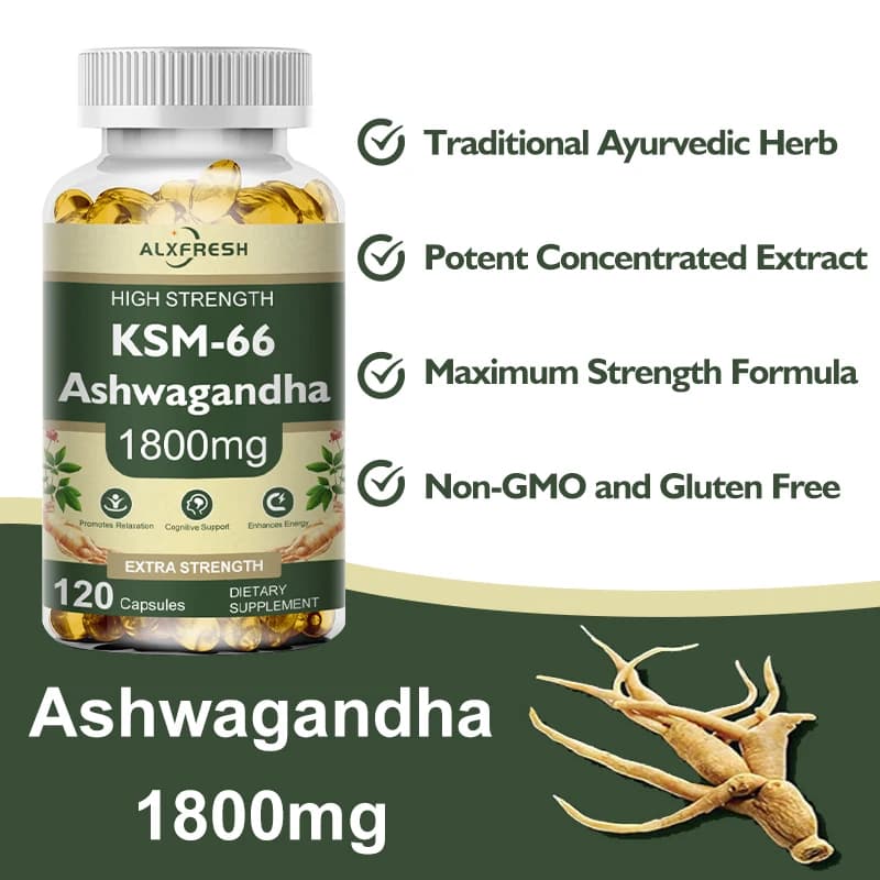KSM-66 ashwagandha capsules in a bottle — image 3