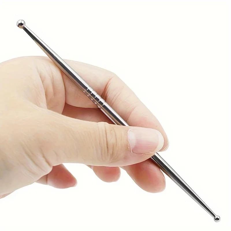 steel acupuncture set with double-head face massage tool — image 3