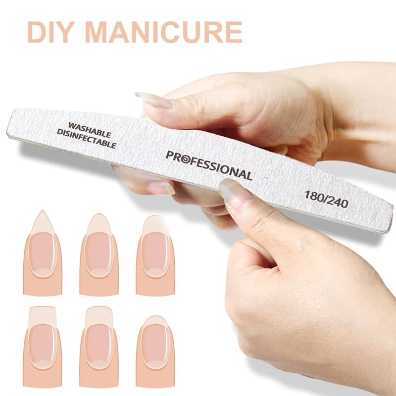 Set of 10 double‑sided wooden nail files with 100/180/240 grit — image 6