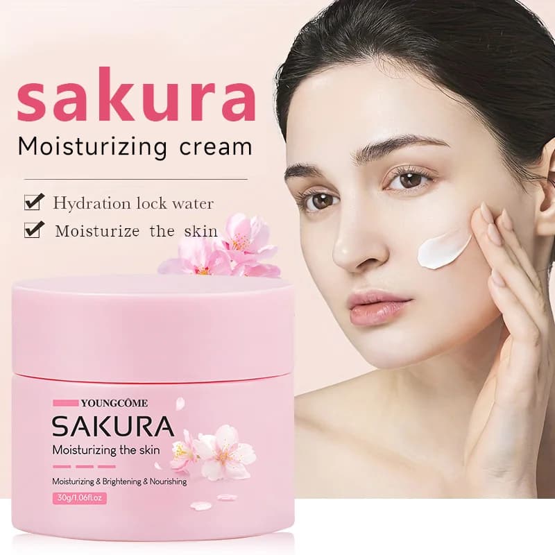 Cherry blossom facial moisturizer cream tube — image 2