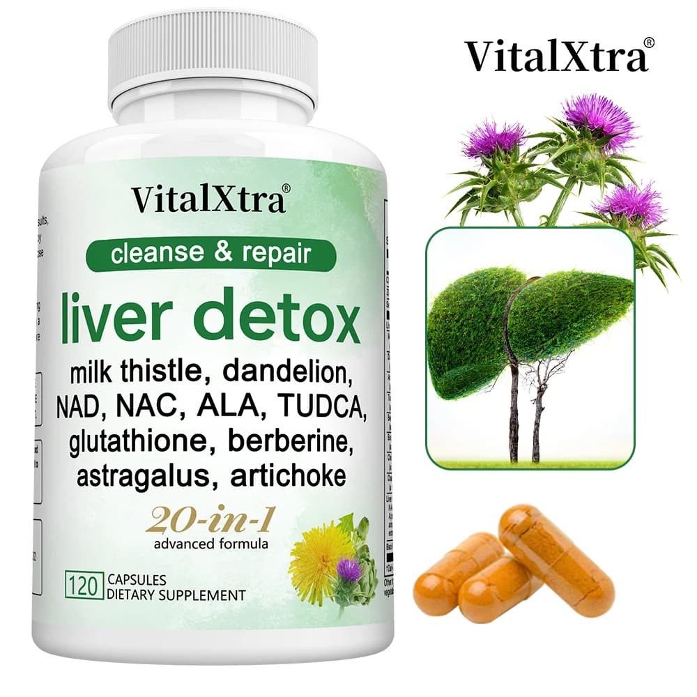 bottles of liver support capsules with milk thistle — image 1
